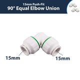 15mm Push-Fit Equal Elbow - Plastic Plumb