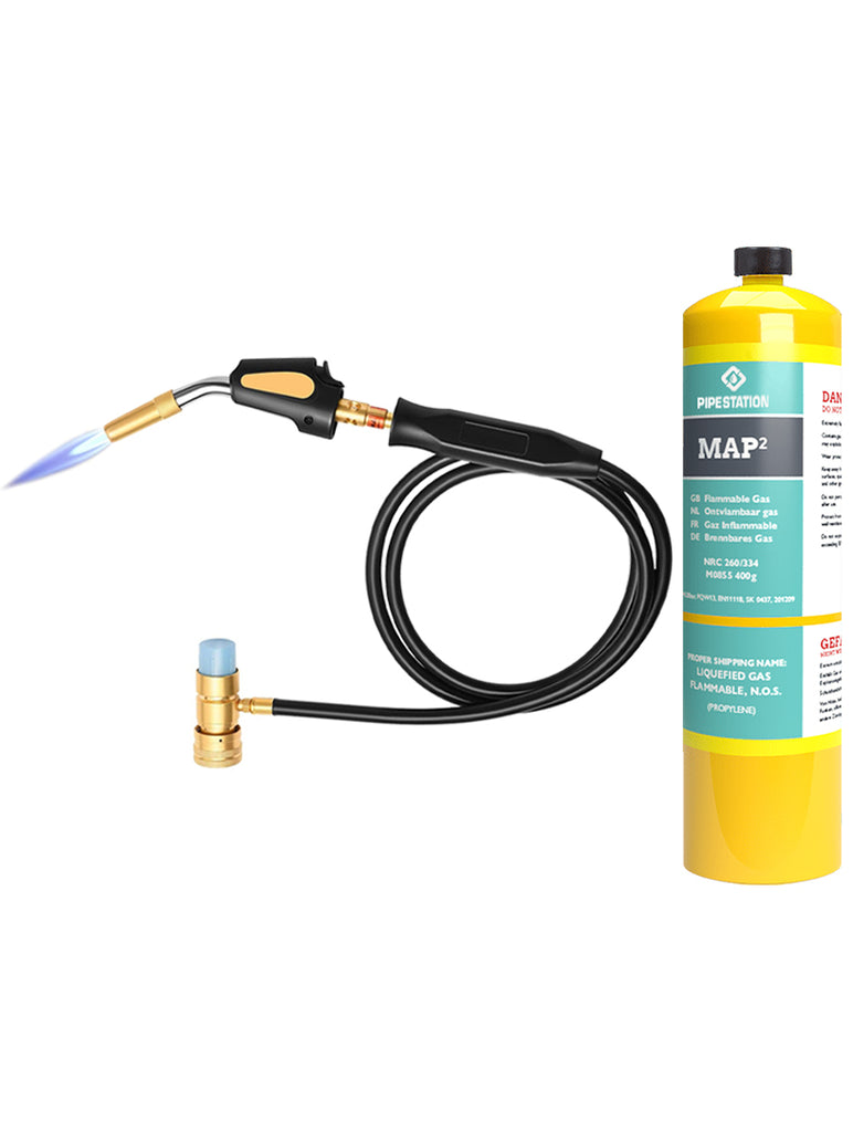 Hose Blow Torch and 1x Mapp Gas - Plastic Plumb