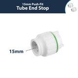 15mm Push-Fit Stop End - Plastic Plumb
