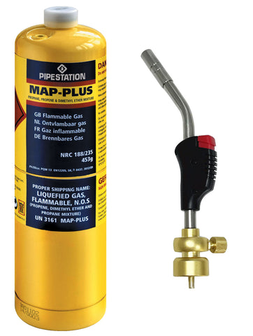 Quick Fire Blow Torch and 1x Mapp Gas - Plastic Plumb