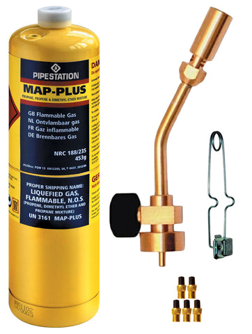 Mapp Gas, ProFire Torch, Ignitor + Flint Pack - Plastic Plumb