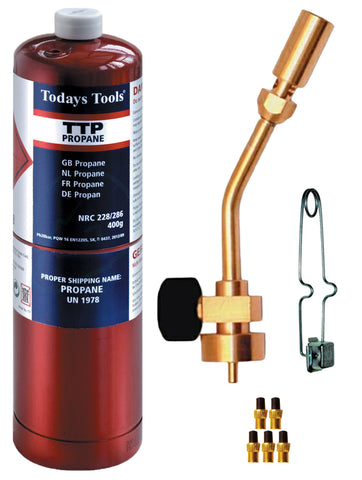 Propane Gas, Torch, Ignitor + Flint Pack - Plastic Plumb