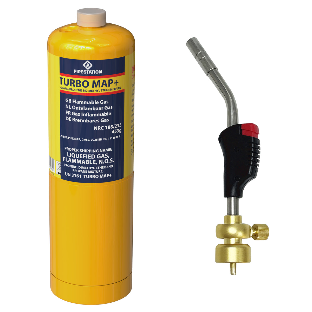 Quick Fire Ignition Trigger Gas Blow Torch and Mapp Gas Cartridge