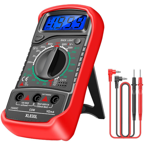 Digital Multimeter Tester - Voltmeter Ohmmeter Ammeter Multi Voltage Tester Meter with Backlit LCD Electronic Test Meter - Voltage Testers measures Voltage, Current, Resistance, Diode (Box of 250 Units) - Pipe Station