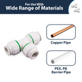 15mm Push-Fit Equal Tee - Plastic Plumb