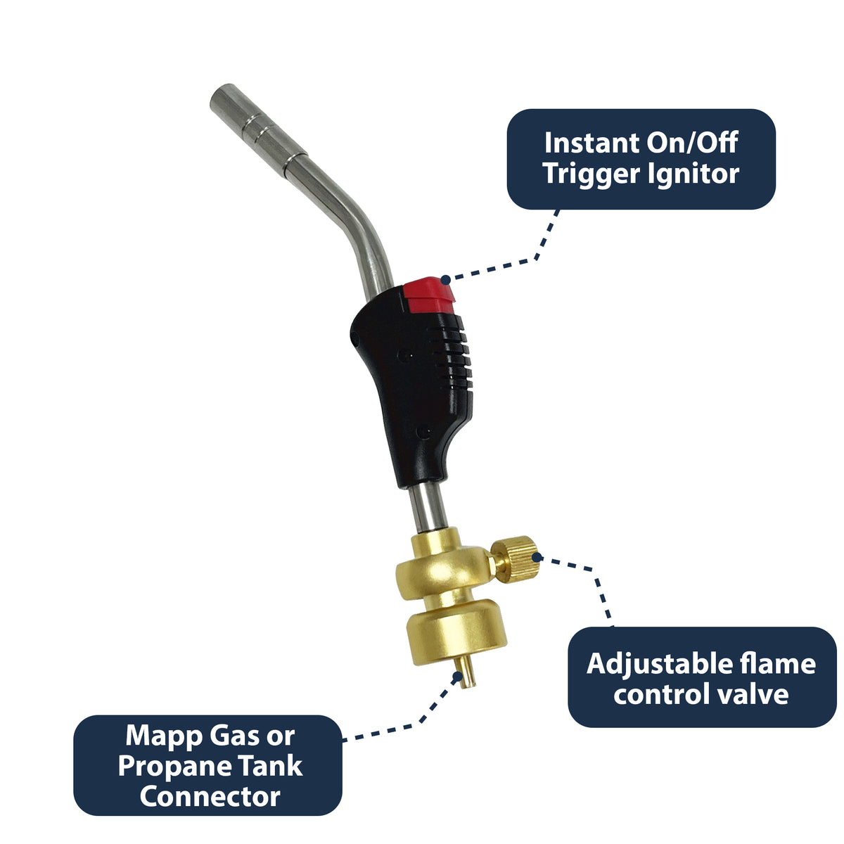 Quick Fire Blow Torch and 1x Mapp Gas - Plastic Plumb
