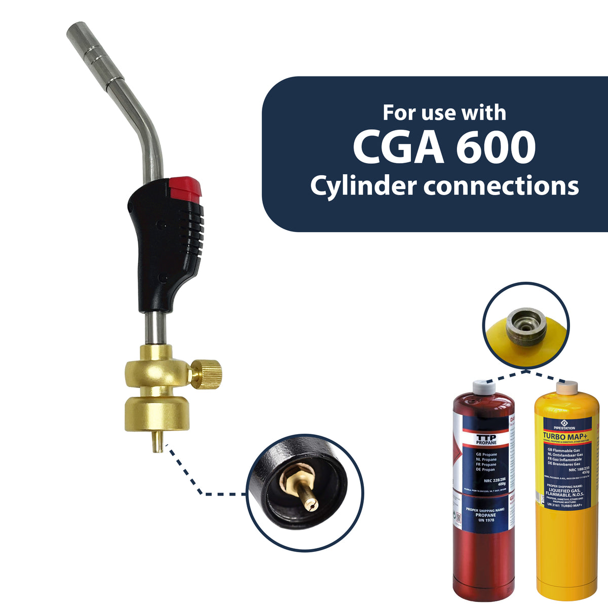Quick Fire Blow Torch and 1x Mapp Gas - Plastic Plumb