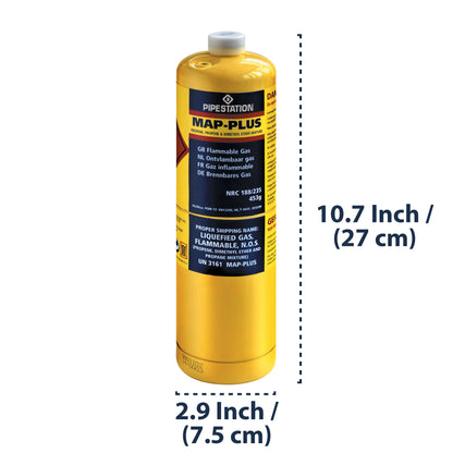 Super Total Fire Blow Torch and 2x Mapp Gas - Plastic Plumb